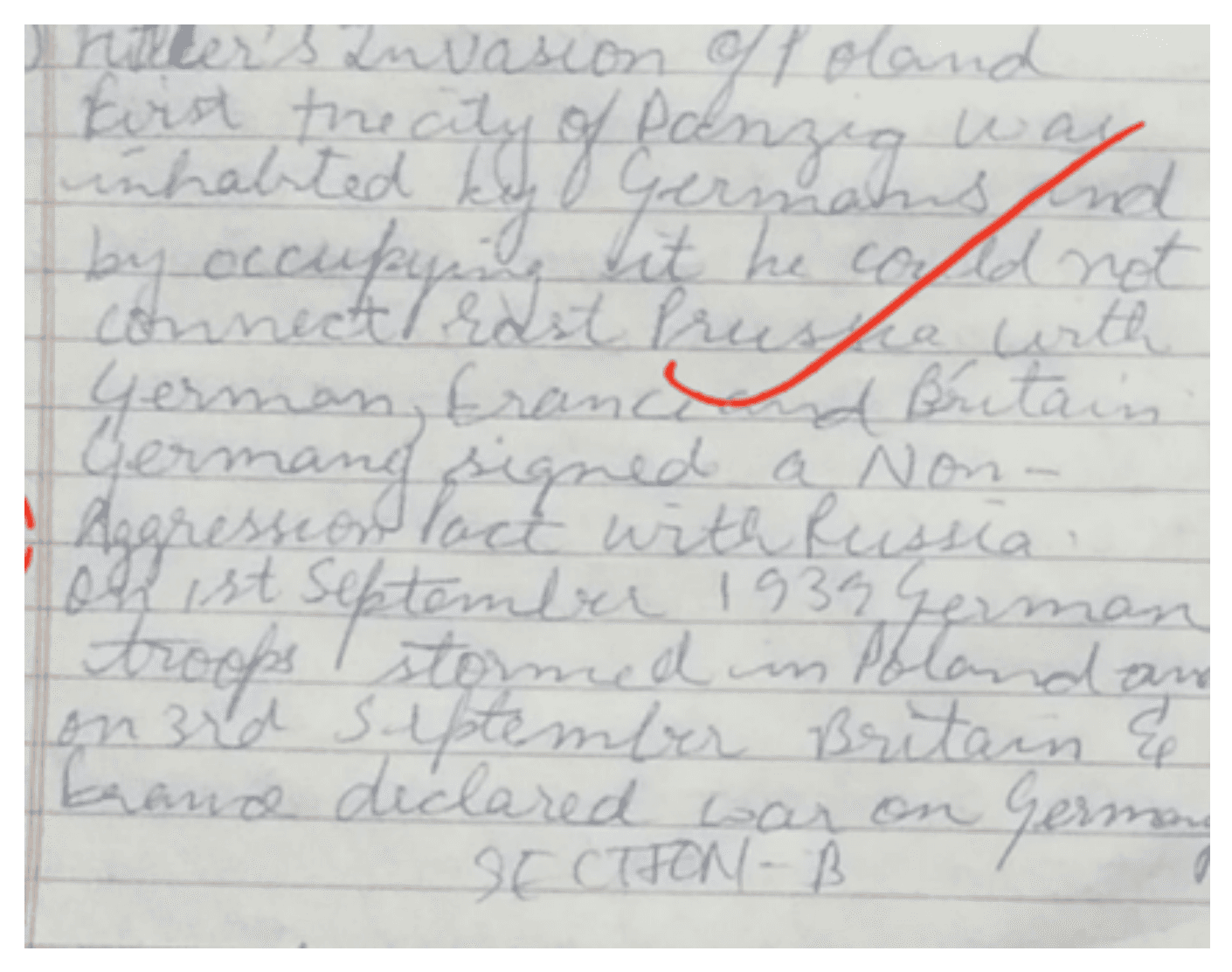 Example of a bad paragraph answer